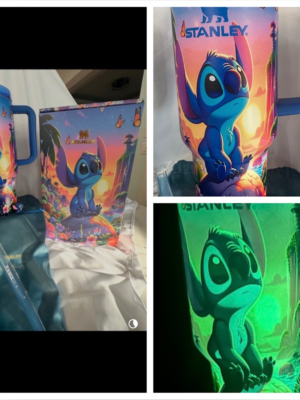GLOW IN THE DARK! - Stitch Stanley 40oz Glow Tumbler Sunset Edition Gift Set Ltd